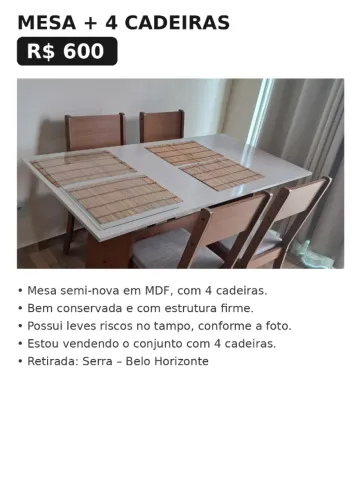 Produtos a venda