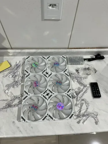 Kit 6 fans ARGB Wovibo + Controladora + Controle