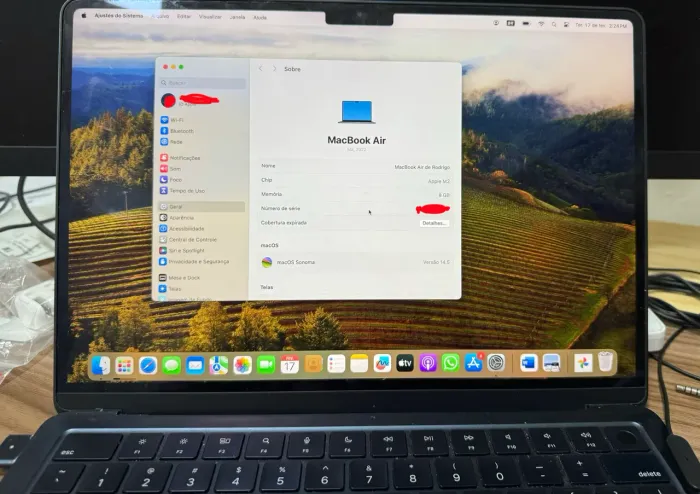 MacBook Air M2 (2022) - 256GB - Cor Meia-noite (Midnight) - Oportunidade