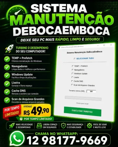 Em 1 Clique Seu Computador Limpeza Completa Automática Diária