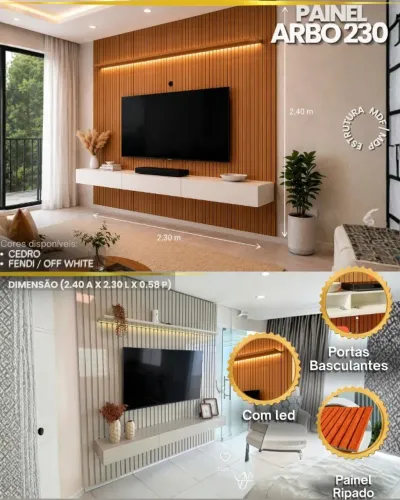 PAINEL RIPADO COM LED NOVO E EMBALADO 75 Polegadas