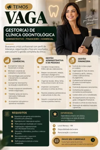 Vaga gestor (a) de clínica odontológica