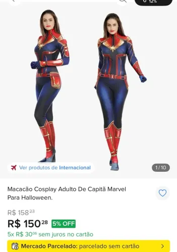 Fantasia Capitã Marvel Halloween
