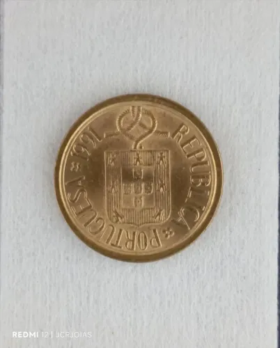 Moeda portuguesa 10 escudos 1991 belo exemplar em perfeito estado de conservação.