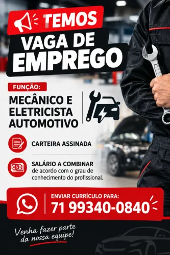 Vaga mecânico e eletricista automotivo