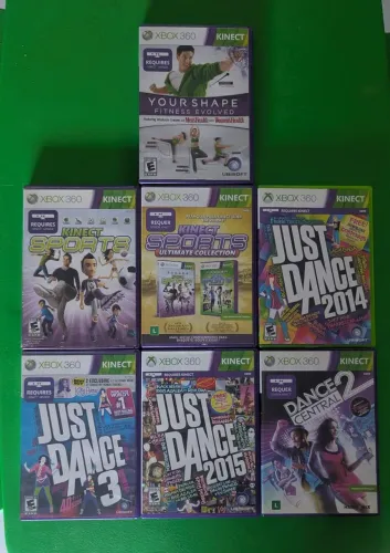 Kit 7 jogos Xbox 360 Kinect