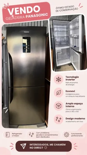 Geladeira Panasonic Inverter ? inox escuro
