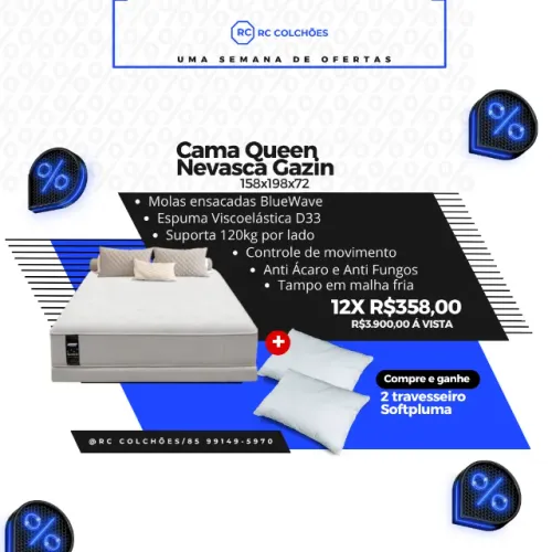 Cama Queen Nevasca Gazin