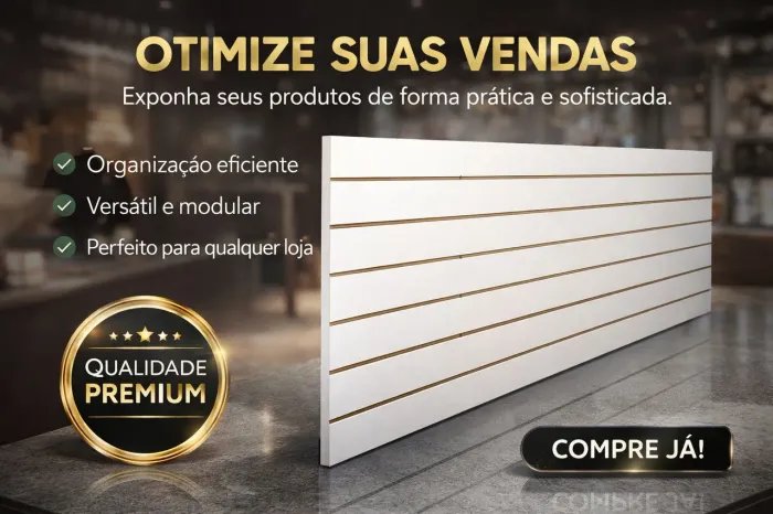 Painel canaletado com ganchos