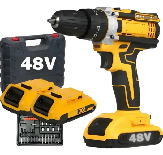 Parafusadeira Furadeira 48v Profissional +2 Baterias com Maleta