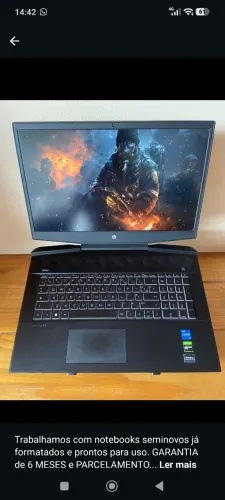 Notebook gamer Hp Intel core I5 11 geração 12 GB de memória SSD 512gb GTX 1650