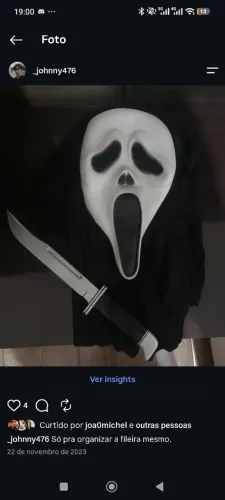 Faca(30cm) buck 120 ghostface réplica