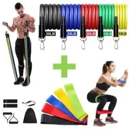 Kit 11 elásticos Extensores 5 Mini Bards Treino Funcional e Musculação