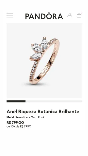 Pandora Anel Riqueza Botânica 
