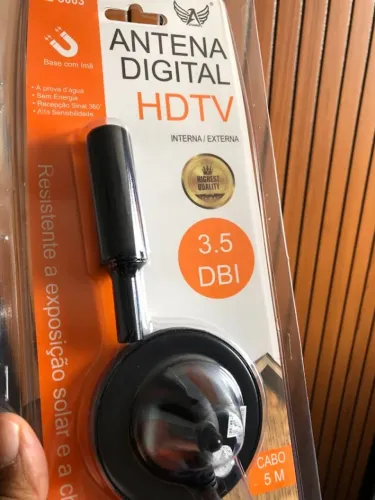 Antena Digital HDTV Interna/Externa - Cabo 5 Metros - AL-3003