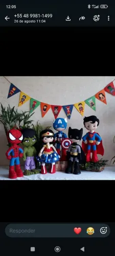 Lindo Kit Personagens Super Heróis em Feltro