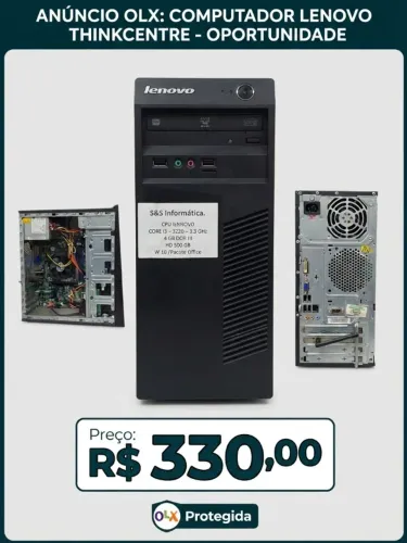 CPU LENOVO 3220 CORE I3 3.2GHZ 4GB DDR3 HD 500GB
