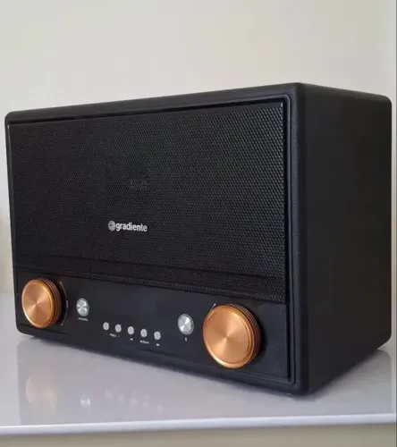 Caixa Amplificada Gradiente GCR108 Nostalgie Bluetooth, 1000W de Potência, USB, Rádio FM,