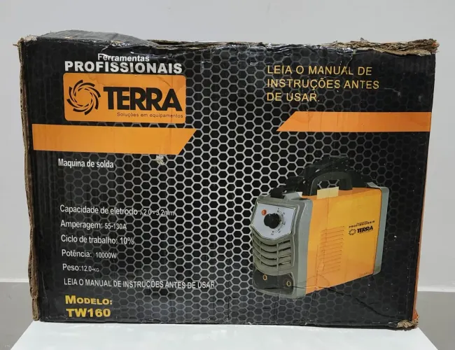 Máquina de Solda Terra TW-160 Profissional + Máscara + Eletrodos + Manual (Na Caixa)