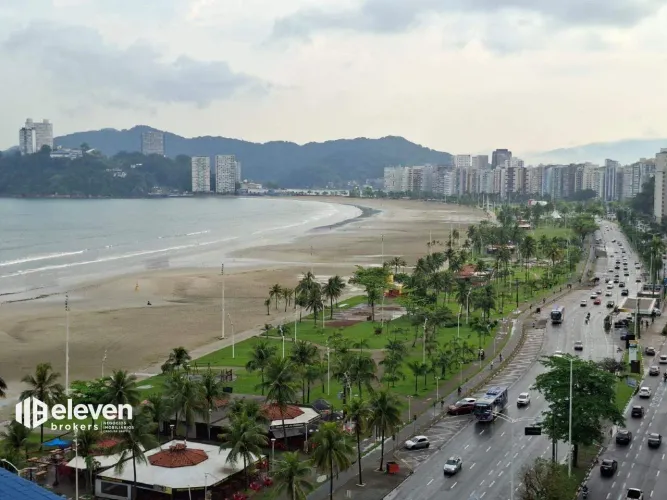 Apartamento à venda de frente com vista mar. Itararé, São Vicente 78 m²