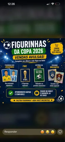 Vende-se figurinhas avulsas da copa do mundo 2026