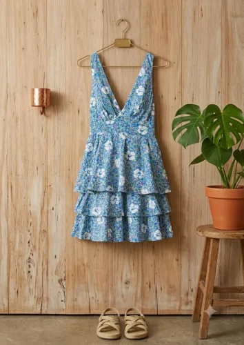 Vestido floral azul