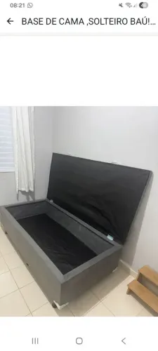 Base de cama bau de solteiro