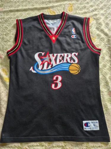 Regata NBA - Allen Iverson #3 - Champion Europeia - Basquete Philadelphia 76ers Jersey