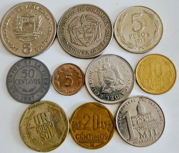 10 moedas - América do Sul