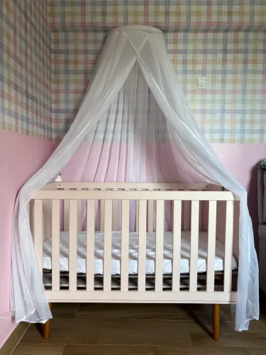 Berço cama Rosa Bebê com Colchão