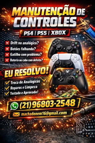 Conserto de Controle PS4 / PS5 / Xbox - Drift Resolvido Rápido