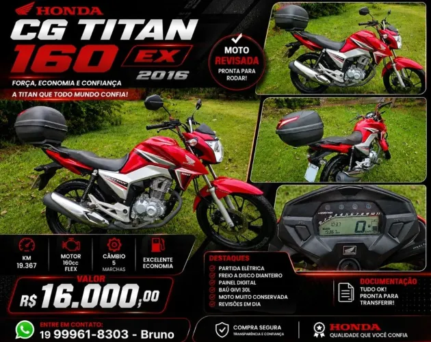 HONDA CG TITAN 160 EX 2016