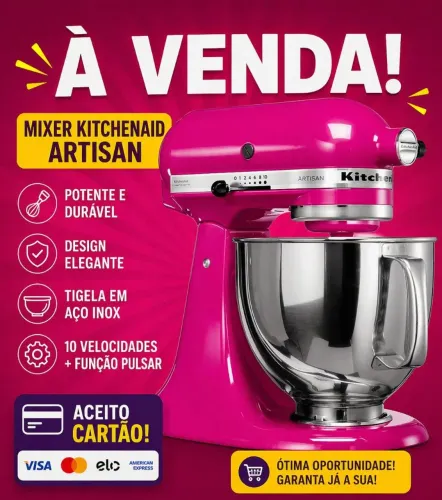 Batedeira Kitchenaid Artisan (Rosa)