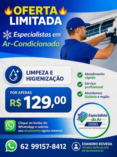 Limpeza de Split 129 reais