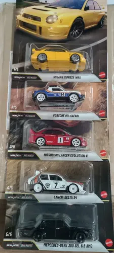 Set 5 miniaturas hotwheels Premium pneus de borracha 1.64