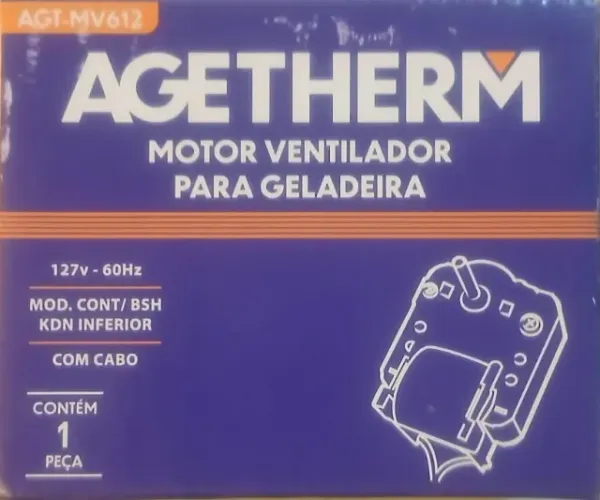 Motor Ventilador Para Geladeira Agetherm 127v 60hz Agt-mv612