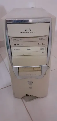 Computador usado, Windows XP, com CPU, teclado, mouse e estabilizador, sem monitor