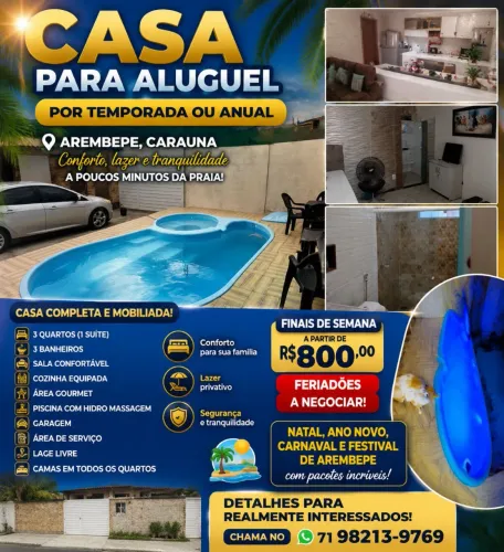 Casa  em Arembepe mobiliada 