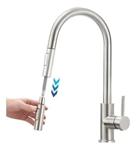 Torneira Cozinha Gourmet Misturador Monocomando Aço Inox