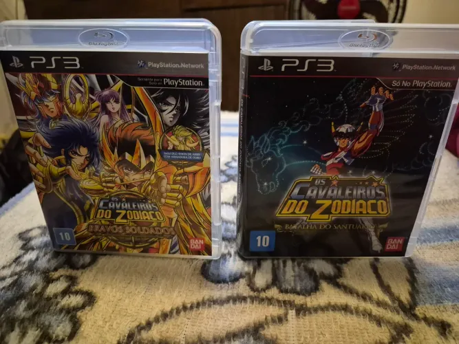 Kit 2 jogos Os cavaleiros do Zodíaco Bravos Soldados e Batalha do Santuario Ps3