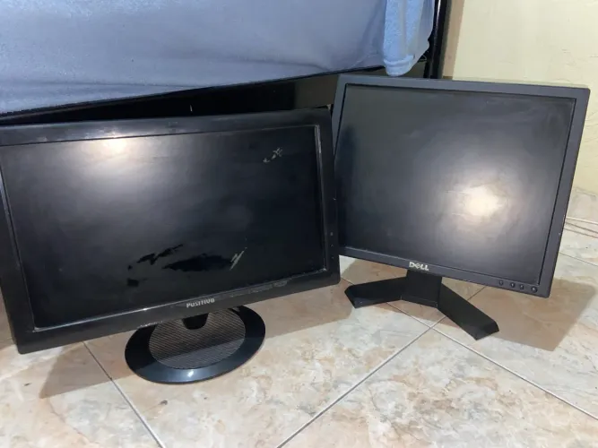 Lote 2 Monitores Antigos Dell e Positivo (Para Peças / Defeito)