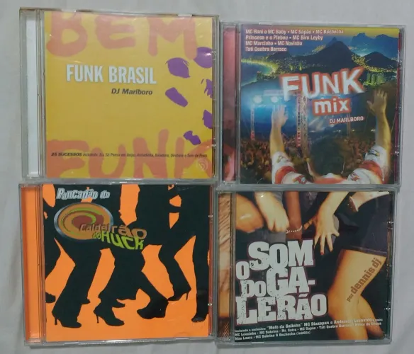 Cds de funk anos 2000 (DJ Marlboro, Marcinho,Dennis)