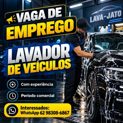 Lavador de veículos para estética automotiva, com experiência, horário comercial