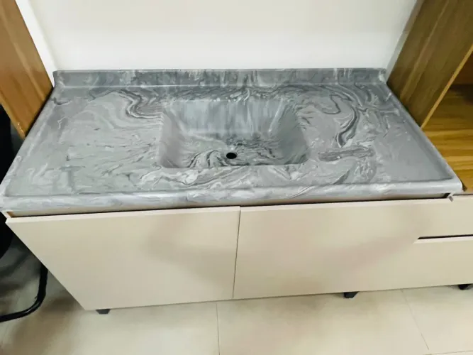 Cozinha modulada com Cuba 
