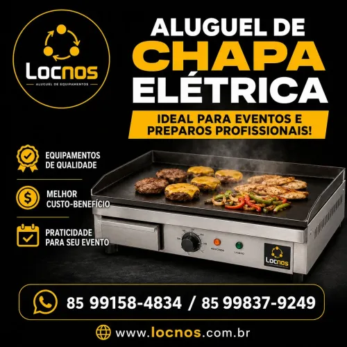 Aluguel de chapa eletrica para sanduiches carnes