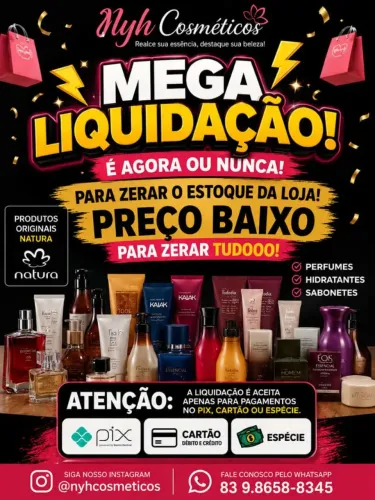 Liquidação cosméticos