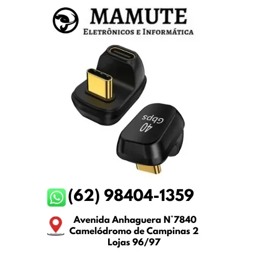 Adaptador USB C em formato de U Adaptador macho USB C fêmea para USB C 180 Graus