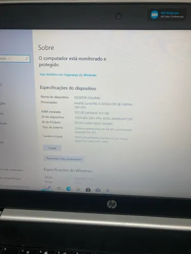 Notebook HP Probook G440 S5 I5 8G 12 de memória e HD NVME de 250