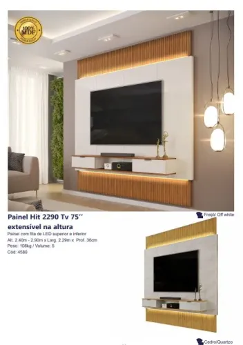 Painel extensível Hit TV 85