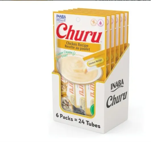 Churu Display Para Gato Sabor Frango 24 Tubos de 14g